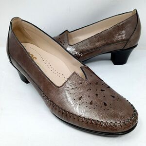 SAS Sonyo Portobello Taupe Patent Leather Heels Pumps Women's Size 6 Comfort